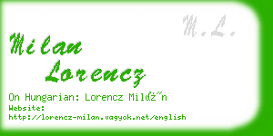 milan lorencz business card